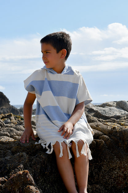 Ponchos Niños - Azul y Gris